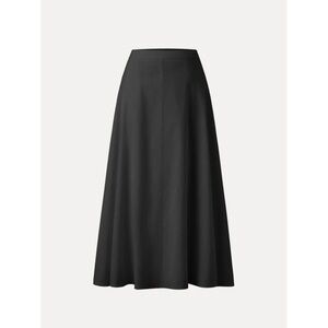 OGL European Linen BlendPull-on Midi Skirt with Pockets - Black Size XS